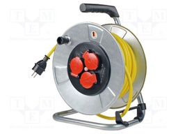 Extension lead; 3G1.5mm2; Sockets: 3; PVC; yellow; 50m; 16A