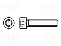 Screw; M2x4; 0.4; Head: cheese head; hex key; HEX 1,5mm; DIN 912