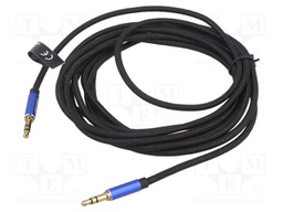 Cable; Jack 3.5mm 3pin plug,both sides; 3m; Plating: gold-plated