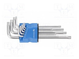 Wrenches set; Torx®; tool steel; Conform to: DIN 911; long; 9pcs.