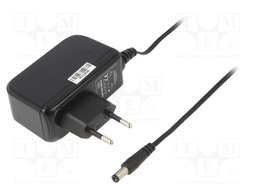 Power supply: switched-mode; 24VDC; 1A; Out: 5,5/2,1; 24W; Plug: EU