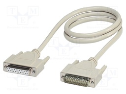 Cable; D-Sub 25pin socket,D-Sub 25pin plug; PVC; Len: 1m; grey
