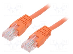 Patch cord; U/UTP; 5e; stranded; CCA; PVC; orange; Len: 0.5m; 26AWG