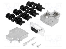 D-Sub; PIN: 9; plug; female; turned contacts; angled 45°; soldering
