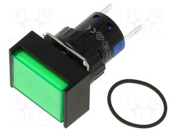 IP40; Leads: for soldering; Ø16mm; thermoplastic PC; Colour: green