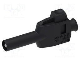 Connector: 4mm banana; plug; 20A; black; insulated; 54mm