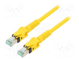 Patch cord; S/FTP; 6a; stranded; Cu; PUR; yellow; 1m; halogen free