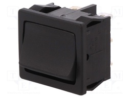ROCKER; DPDT; Pos: 2; ON-ON; 10A/250VAC; black; IP40; none; 100mΩ