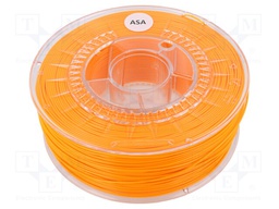 Filament: ASA; 1.75mm; orange (bright); 230÷240°C; 1kg; soluble