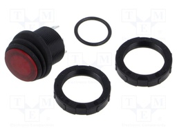 ROCKER; SPST; Pos: 2; OFF-ON; 16A/250VAC; red; neon lamp; 200÷250V