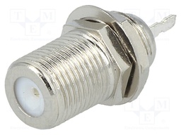 Socket; F; female; straight; soldering; for panel mounting