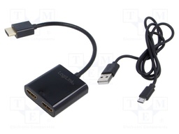 Splitter; HDCP 2.2,HDMI 2.0; black; Input: HDMI plug
