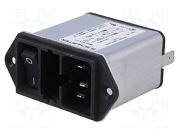 Connector: AC supply; socket; male; 10A; 250VAC; IEC 60320; 0.3mH