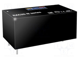 Converter: AC/DC; 20W; Uout: 24VDC; Iout: 833mA; 83%; Mounting: PCB