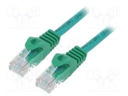 Patch cord; U/UTP; 6; stranded; CCA; PVC; green; Len: 1m; 26AWG