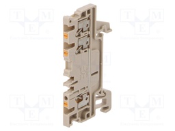 Splice terminal: rail; 1.5mm2; ways: 1; terminals: 3; beige; wemid