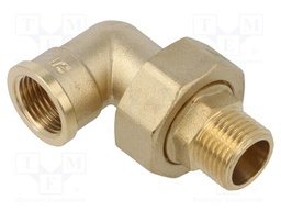 Double connector,male-female,conical; brass CW617N; BR