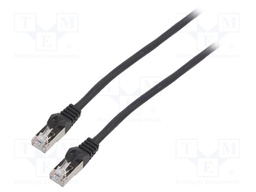 Patch cord; F/UTP; 6; stranded; CCA; PVC; black; 5m; 26AWG; Cores: 8