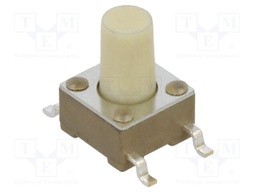 Microswitch TACT; SPST-NO; Pos: 2; 0.05A/50VDC; SMT; 2.55N; 6x6x4mm
