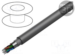 Wire; Alpha Essential C&C; 25x2x28AWG; PVC; dark grey; 300V; 30.5m