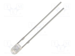LED; blue; 3mm; 2180÷3000mcd; 60°; Front: convex; 2.9÷3.4VDC