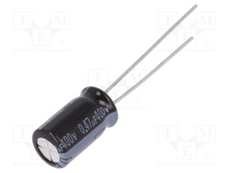 Capacitor: electrolytic; THT; 0.47uF; 400VDC; Ø6.3x11mm; ±20%
