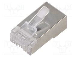Plug; RJ45; PIN: 8; Cat: 6; shielded,pass through; Layout: 8p8c; IDC