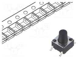 Microswitch TACT; SPST; Pos: 2; 0.05A/12VDC; SMT; 2.45N; 6x6x3.5mm