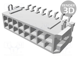 Socket; wire-board; male; Micro-Fit 3.0; 3mm; PIN: 16; SMT; 5A; 600V