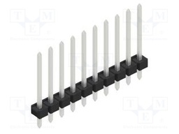 Connector: pin strips; pin header; male; PIN: 10; 2.54mm; THT; 1x10