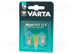 Filament lamp: miniature; E10; 3.5V; 200mA; 2pcs; Package: blister