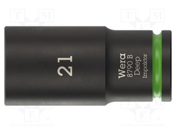 Socket; 6-angles,socket spanner,impact; HEX 21mm; 3/8"; IMPAKTOR