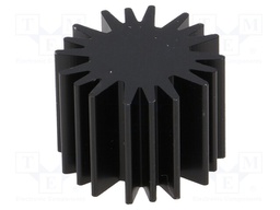 Heatsink; LED; Ø: 20mm; H: 15mm; 6.3K/W; Colour: black