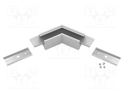 Connector 120°; silver; aluminium,polycarbonate; anodized