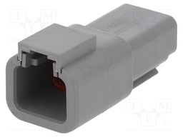 Connector: wire-wire; ATP; plug; male; PIN: 2; Locking: latch; grey