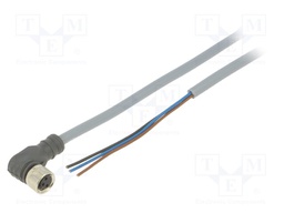 Connection lead; PIN: 3; angled; 2m; M8; 60VAC; 4A; Cores: 3; PVC; IP67