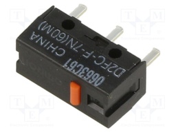 Microswitch SNAP ACTION; without lever; SPST-NO; 0.001A/6VDC