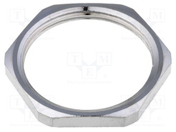 Nut; M32; brass; nickel; D: 4mm; Spanner: 36mm; Thread: metric