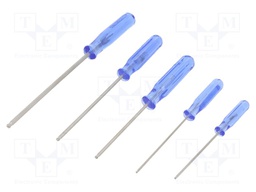 Kit: screwdrivers; Pcs: 5; Allen hex key,spherical,hex socket
