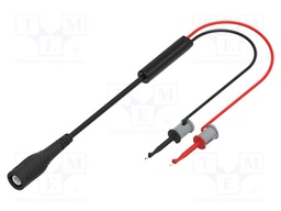 Test lead; 60VDC; 30VAC; 3A; BNC plug,clip-on hook probe x2; red