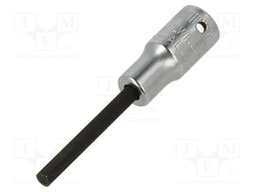 Socket; hex key,socket spanner; HEX 9/64"; 1/4"; 55mm; 44A
