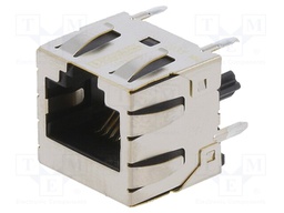 Socket; RJ45; PIN: 8; gold-plated; Layout: 8p8c; on PCBs; THT