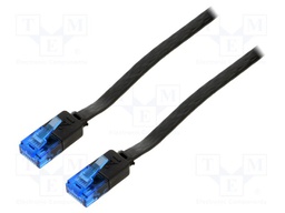 Patch cord; U/UTP; 6a; stranded; Cu; PVC; black; Len: 5m; 32AWG