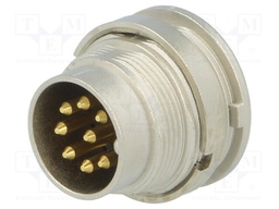 Connector: M16; male; for panel mounting,front side nut,screwed