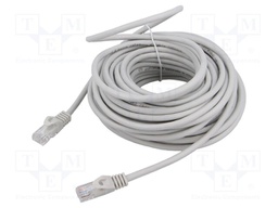 Patch cord; U/UTP; 6; stranded; Cu; PVC; grey; 15m; 26AWG