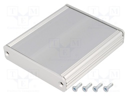 Enclosure: with panel; AKG; X: 71mm; Y: 80mm; Z: 16mm; aluminium; grey