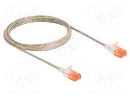 Patch cord; U/UTP; Cat: 6a; RJ45 plug,both sides; 2m; PVC; 28AWG