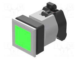 Switch: push-button; 30mm; Stabl.pos: 1; green; IP65; square,flat