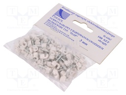 Holder; white; Application: on round cable; 100pcs; with a nail