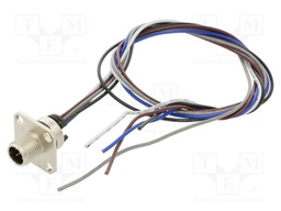 Connector: M12; socket; male; straight; with lead; PIN: 5; 0.34mm2